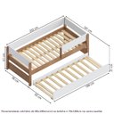 Ver imagem 3 de Bicama Infantil com Grade de Proteção Aria Casatema MadeiraOriginals Branco/Nogueira