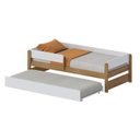 Ver imagem 2 de Bicama Infantil com Grade de Proteção Aria Casatema MadeiraOriginals Branco/Nogueira