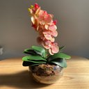 Ver imagem 3 de Arranjo Centro de Mesa Orquídea Rosa Artificial Vaso Grande Decore Fácil Shop
