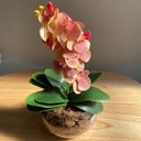 Ver imagem 1 de Arranjo Centro de Mesa Orquídea Rosa Artificial Vaso Grande Decore Fácil Shop