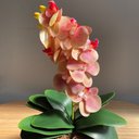 Ver imagem 2 de Arranjo Centro de Mesa Orquídea Rosa Artificial Vaso Grande Decore Fácil Shop