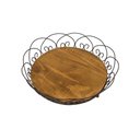 Ver imagem 2 de Bandeja Rococo Decorativa Media em Madeira e Ferro 37cm