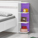 Ver imagem 3 de Cama Baú Cabeceira com Tampo de Abrir Acomoda Colchão 0,88m X 1,88m Jade - J&a Móveis:branco/lilas