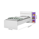 Ver imagem 5 de Cama Baú Cabeceira com Tampo de Abrir Acomoda Colchão 0,88m X 1,88m Jade - J&a Móveis:branco/lilas