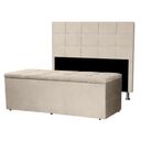 Ver imagem 1 de Kit Cabeceira e Calçadeira Baú Casal King 1,95m Roma Suede Bege Dal Poz Estofados
