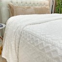 Ver imagem 3 de Manta Alto Relevo Queen Decorativa - Branco