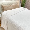 Ver imagem 2 de Manta Alto Relevo Queen Decorativa - Branco