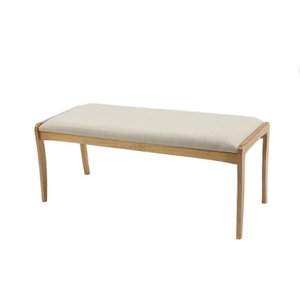 Banco Izza Estofado Cor Papel com Base Madeira Amêndoa 113 Cm - 69339