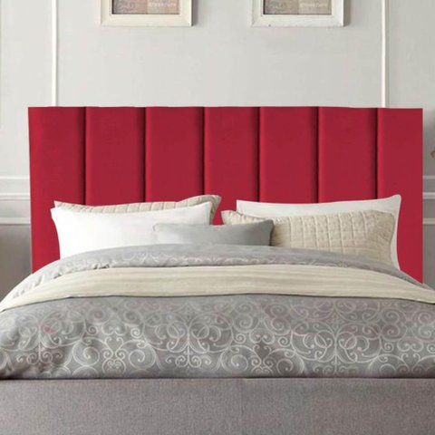 Cabeceira Estofada Cama Casal Queen Size 160 Cm Taís Suede Vermelho