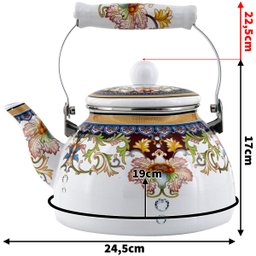 Kit Chaleira 2,5l Bule 1,2l Aço Esmaltada Indiana - 2