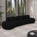 Ver imagem 1 de Sofá Sala de Estar Modulado França 366cm Encosto Articulável com Almofadas Veludo Preto G45 - Gran B