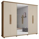 Ver imagem 1 de Guarda Roupa 6 Portas com Espelho 271cm Canada RV Móveis Cinamomo/Off White