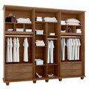 Ver imagem 2 de Guarda Roupa 6 Portas com Espelho 271cm Canada RV Móveis Cinamomo/Off White