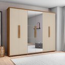 Ver imagem 3 de Guarda Roupa 6 Portas com Espelho 271cm Canada RV Móveis Cinamomo/Off White