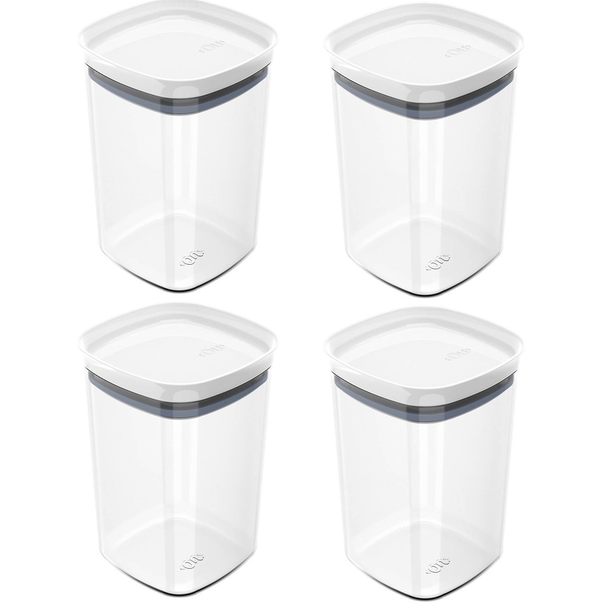 Kit 4 Potes Grandes Plásticos com Tampa Hermética Block 1 Litro ou Branco - 1