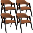 Ver imagem 1 de Kit 4 Cadeiras Sala de Jantar Estar Living Estofada Suran L02 Preto Bouclê Terracota - Lyam Decor