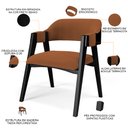 Ver imagem 4 de Kit 4 Cadeiras Sala de Jantar Estar Living Estofada Suran L02 Preto Bouclê Terracota - Lyam Decor
