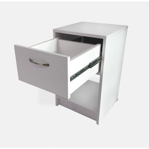 Mesa de Cabeceira Gaveta Comum e Gaveta Secreta com Fechadura Oculta - Branco