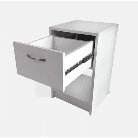 Mesa de Cabeceira Gaveta Comum e Gaveta Secreta com Fechadura Oculta - Branco