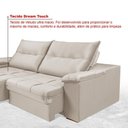 Ver imagem 4 de Sofá Dallas Reclinável e Retrátil Dallas 3 Lugares Veludo Aconchegante Império Areia 162