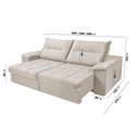 Ver mais imagens de Sofá Dallas Reclinável e Retrátil Dallas 3 Lugares Veludo Aconchegante Império Areia 162