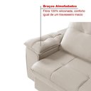 Ver imagem 2 de Sofá Dallas Reclinável e Retrátil Dallas 3 Lugares Veludo Aconchegante Império Areia 162