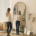 Ver imagem 6 de Espelho Grande Oval Base Reta com Moldura Alumínio Bronze Corpo Inteiro 170 X 70 C/suporte de Chão