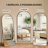 Espelho Grande Oval Base Reta com Moldura Alumínio Bronze Corpo Inteiro 170 X 70 C/suporte de Chão - 9