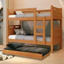 Ver imagem 2 de Beliche Jaspe com Cama Auxiliar 03 Colchões D33 Cor:nature