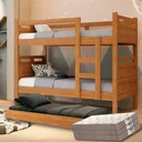 Ver imagem 1 de Beliche Jaspe com Cama Auxiliar 03 Colchões D33 Cor:nature