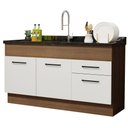 Ver imagem 3 de Balcão de Pia Cozinha 150 cm 2 Portas e 2 Gavetas (Sem Tampo e Pia) Rustic/Branco Agata Madesa