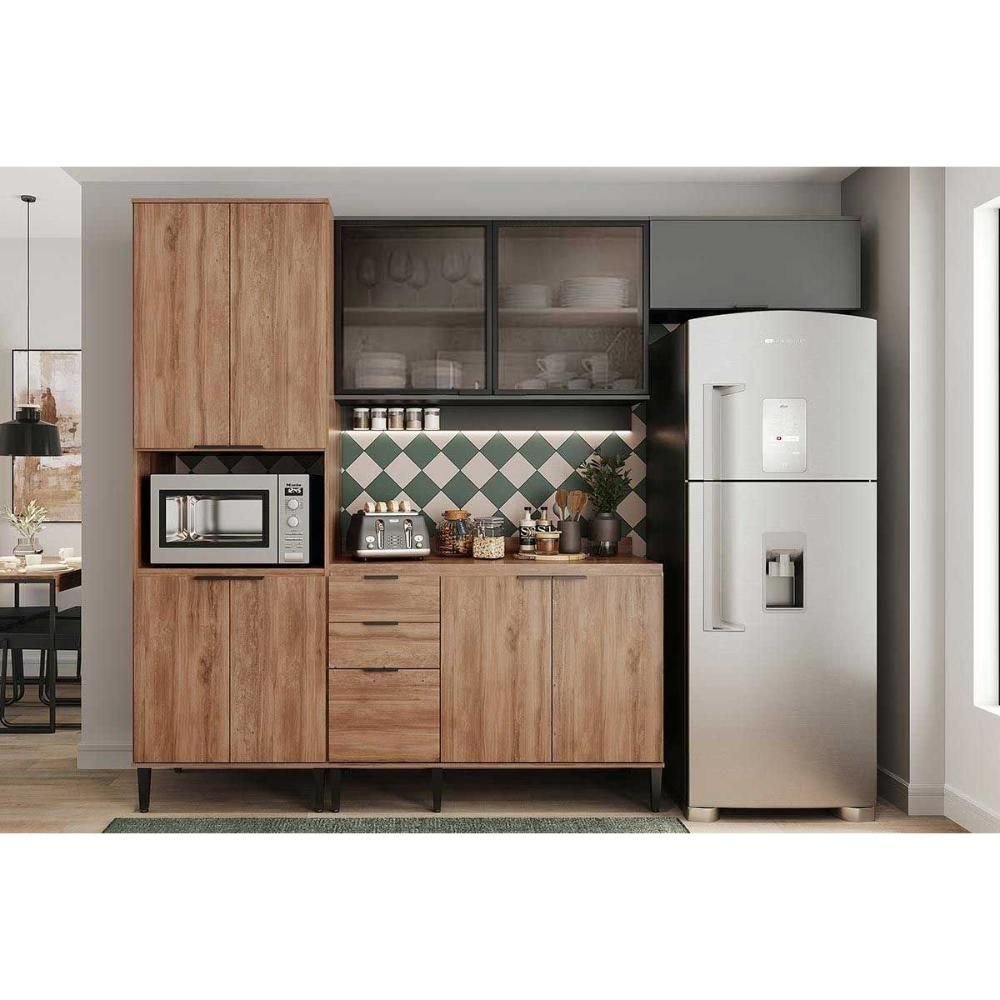 Kit de Cozinha Completa 4 Peças Alpha (2aéreos+1balcão+1torrequente ...