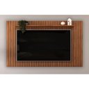 Ver imagem 1 de Rack Bancada c/ Painel p/ TV até 65 Polegadas Lume Ripado Prateleira 175x108cm Freijo - DJ Móveis
