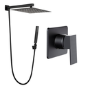 Ver imagem 1 de Kit Ducha 20x20 Slim C/ Desviador e Acabamento P/ Registro Monocomando Base Docol de 3/4 Preto Fosco