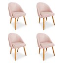 Ver imagem 1 de Kit 04 Cadeiras Jantar Bela Suede Pés Palito Castanho - Pallazio