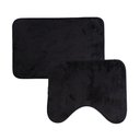 Ver imagem 1 de Jogo de Tapetes 2 Pçs Comfort Preto 58x38 - 50x40cm - Uzoo Jogo 2 Tapetes Microfibra Comfort 58x38-