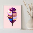 Ver imagem 2 de Quadro Decorativo Pena Abstrata - Estampas 24x18cm - com Vidro:moldura Branca