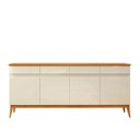 Ver imagem 2 de Buffet 4 Gavetas 187cm Pés em Madeira Maciça Off White/Cedro