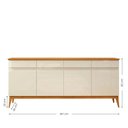 Ver imagem 3 de Buffet 4 Gavetas 187cm Pés em Madeira Maciça Off White/Cedro
