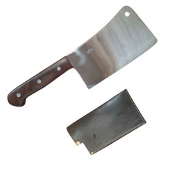 Machadinho/Cutelo Para Churrasco Aço Inox 8 PL Bainha Couro - 1 Machadinho/Cutelo Para Churrasco Aço Inox 8 PL Bainha Couro - 1