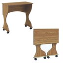 Ver imagem 3 de Mesa Dobrável em Mdf com Rodízios C27 Freijó Dalla Costa