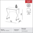 Ver imagem 2 de Mesa Dobrável em Mdf com Rodízios C27 Freijó Dalla Costa