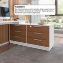 Ver imagem 6 de Escrivaninha em L com 6 Gavetas Flex Multimóveis Crrui-ESC006 Branco/Madeirado