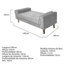 Ver imagem 2 de Recamier Baú Félix Solteiro 140 cm Suede - Doce Sonho Móveis ML/R1/FELIX/140/B/S Cinza
