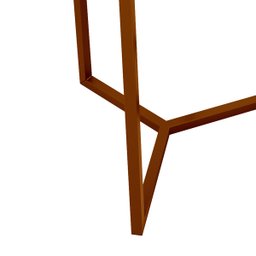 Conjunto de Mesa Lateral Aço com Espelho Redonda Steel Glass Cobre - Lh Móveis - 5