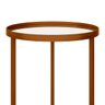 Conjunto de Mesa Lateral Aço com Espelho Redonda Steel Glass Cobre - Lh Móveis - 7