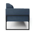 Ver imagem 4 de Sofá Namoradeira Base Industrial Alta Preto Marisa Suede Azul Marinho D03 - D\'rossi
