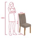 Ver imagem 6 de Mesa de Jantar Celebrare 1,20 com Vidro e 4 Cadeiras Apogeu Tecido Suede Animale Bege Amendoa Clean/