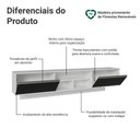 Ver imagem 4 de Rack Suspenso para TV até 80 Polegadas 218 cm 2 Portas Branco/Preto Glamy Madesa