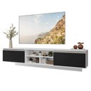 Ver imagem 2 de Rack Suspenso para TV até 80 Polegadas 218 cm 2 Portas Branco/Preto Glamy Madesa